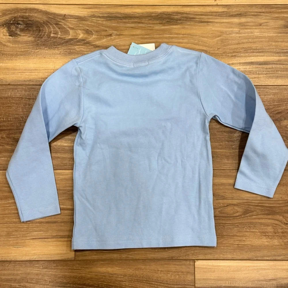 Vive La Fete Toddler Boy Hand Smocked Long Sleeve Farm Shirt Light Blue 3T NWT